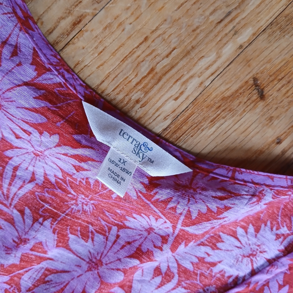 Pink and Red Floral Dress - Picture 3 of 4